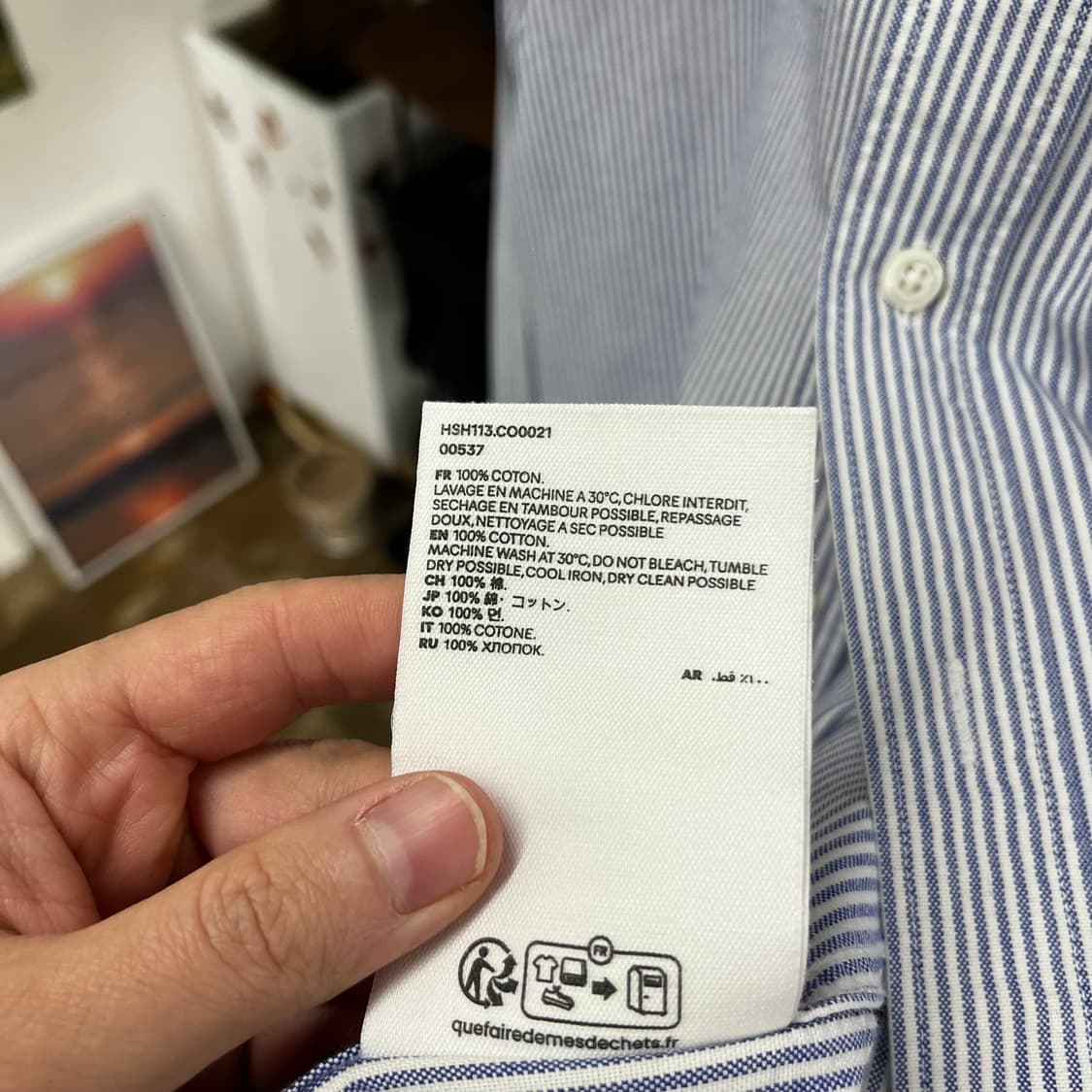 아미 스트라이프 버튼다운 옥스포드 셔츠 43 상품이미지6