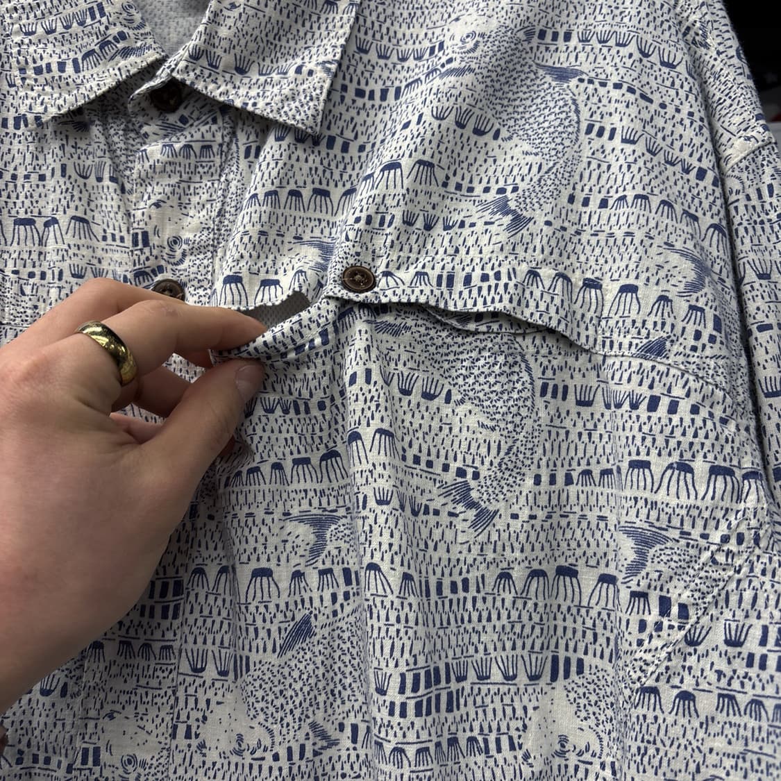 00s 파타고니아 오가닉코튼 본피쉬 프린팅 유틸리티 피싱셔츠 N1016 상품이미지6