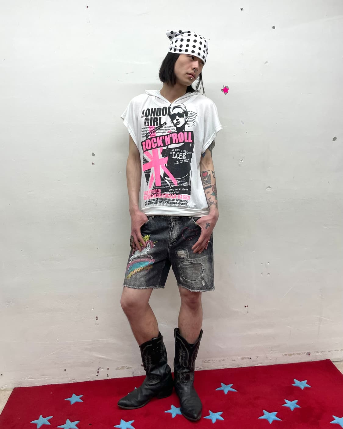 Retro Pink American Flag Hooded T-Shirt 상품이미지6