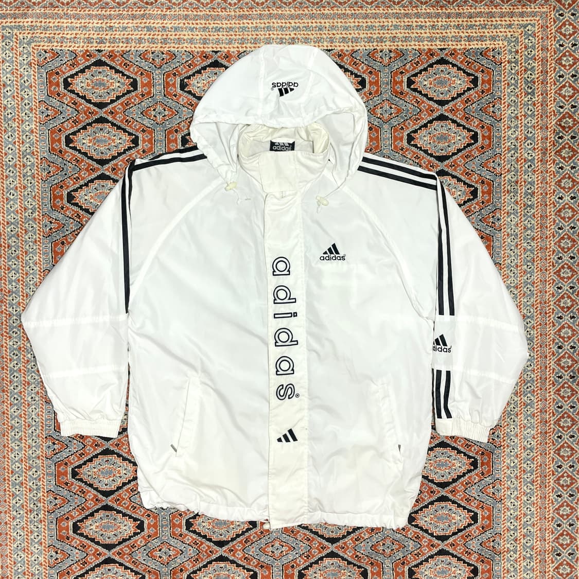 아디다스 올드스쿨 화이트 바람막이 후드점퍼 남성100 상품이미지1