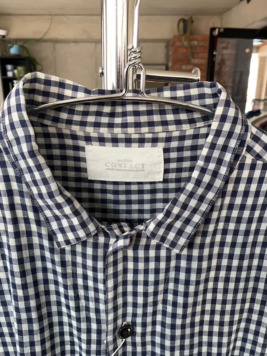 Nest robe confect 네스트 로브 컨팩트 린넨 체크 셔츠 상품이미지3