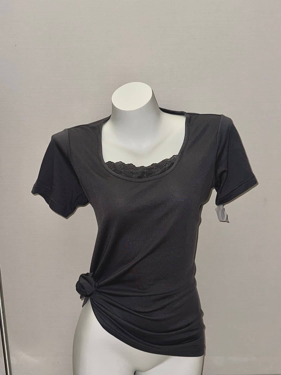 차콜 레이어드 반소매 티 상품이미지2