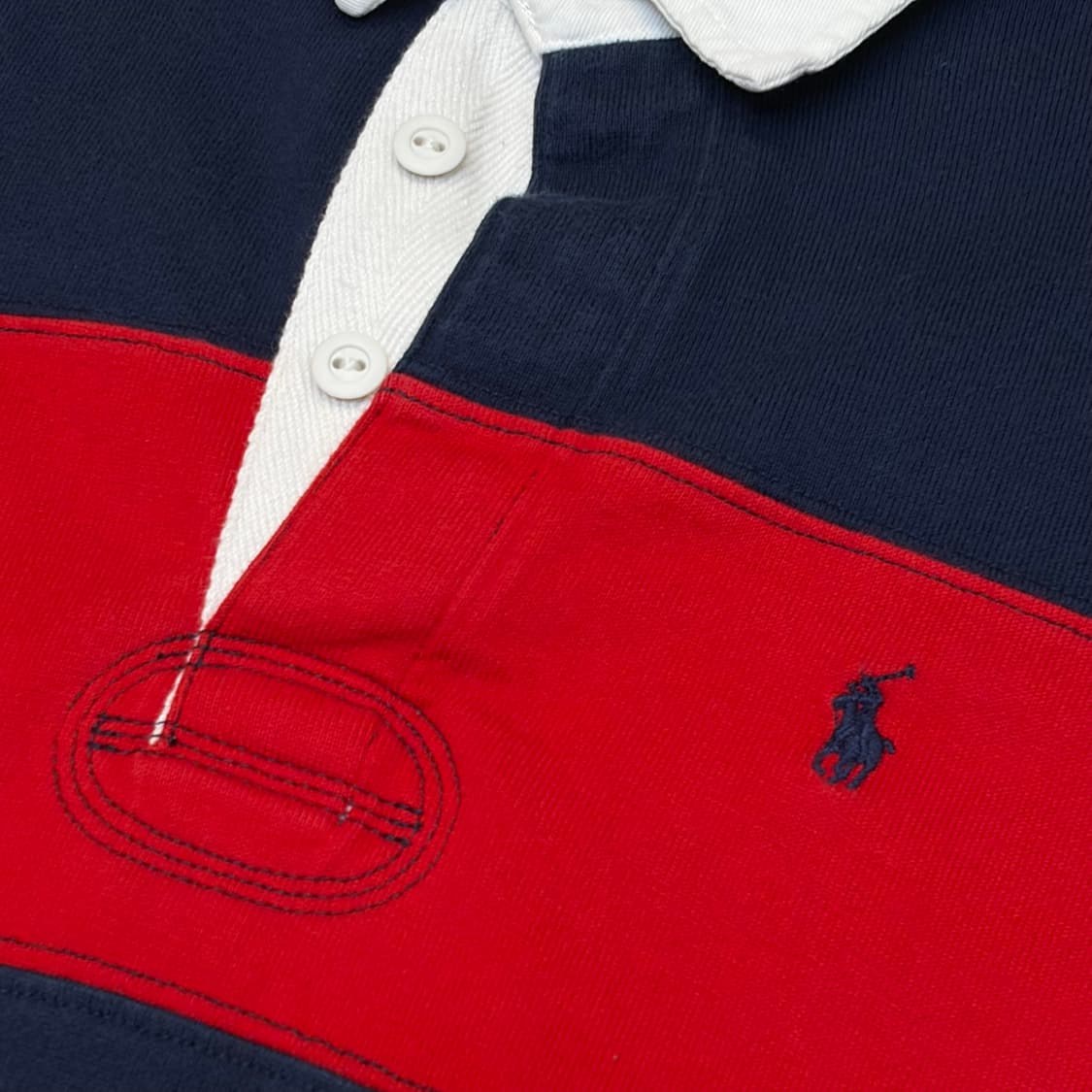 00s USA 빈티지 폴로랄프로렌 67 스트라이프 럭비티 카라티 상품이미지4