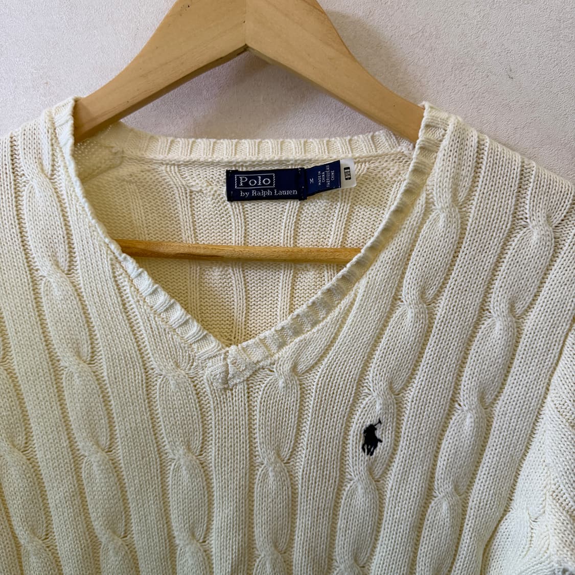 폴로 랄프로렌 브이넥 코튼 스웨터니트 M(55정도) 상품이미지3