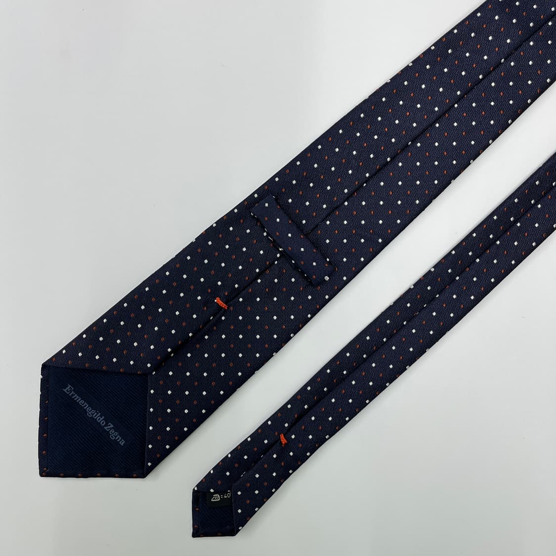 정품 명품 제냐 넥타이 9.5cm 어두운 네이비 컬러 상품이미지3