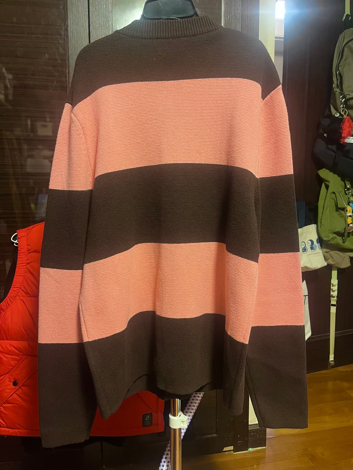 [남성S]코스 스트라이프 가디건 핑크브라운 상품이미지2