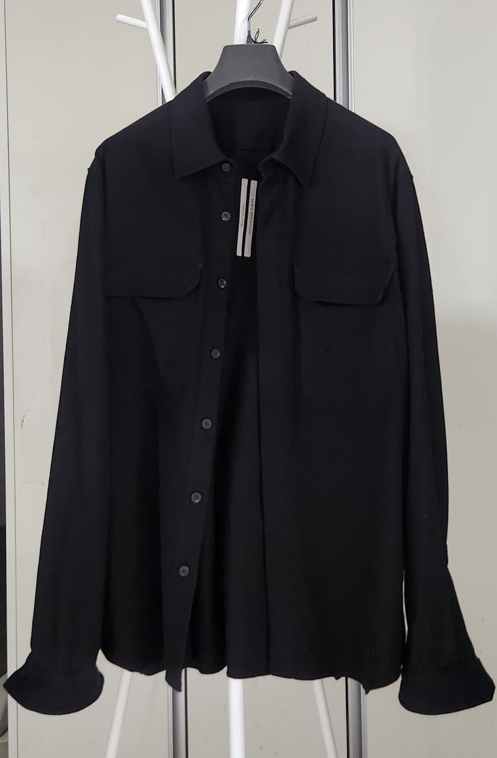 릭오웬스 블랙 플란넬 워크 셔츠 50사이즈  상품이미지1