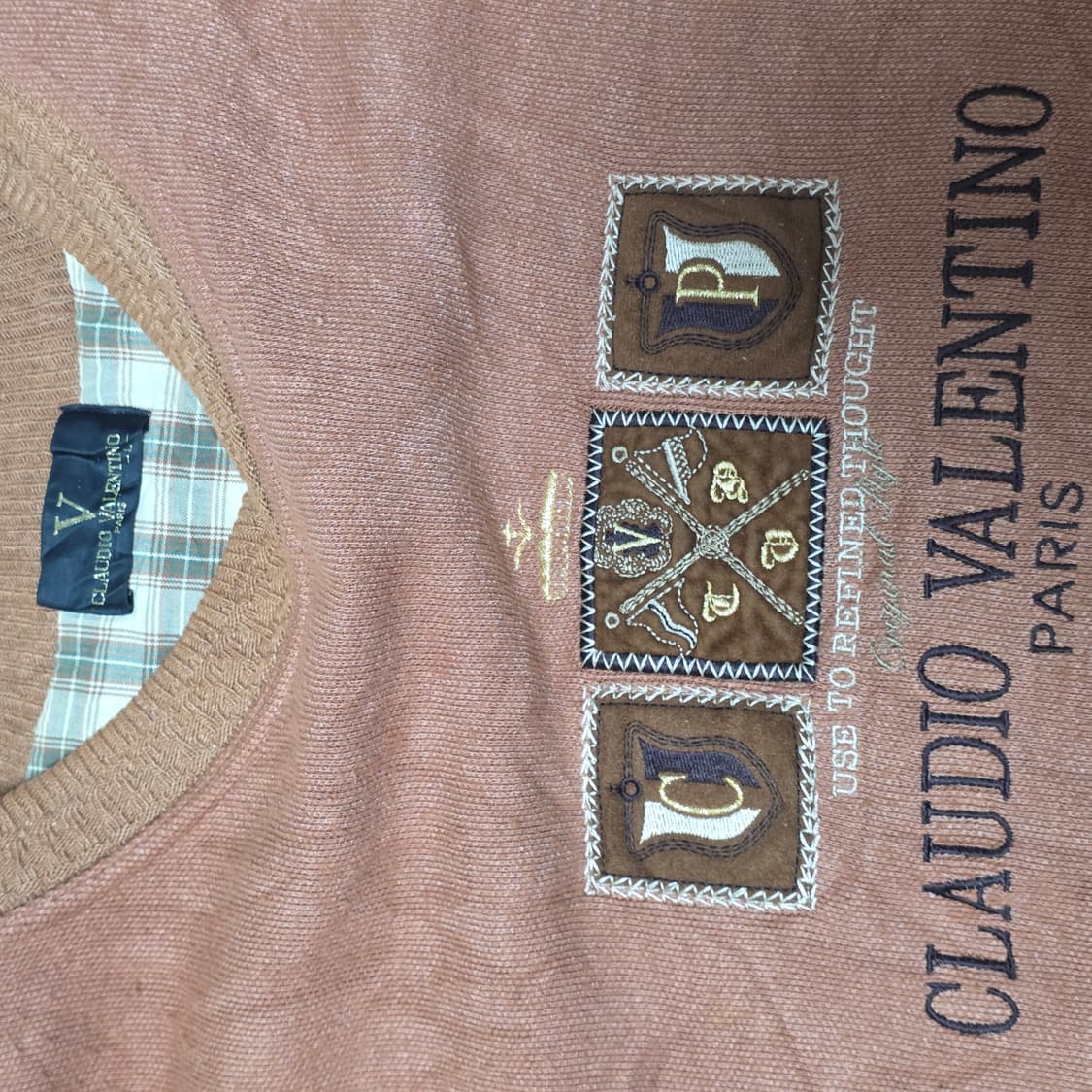 CLAUDIO VALENTINO PARIS) 90s 브라운 니트 빈티지 상품이미지3