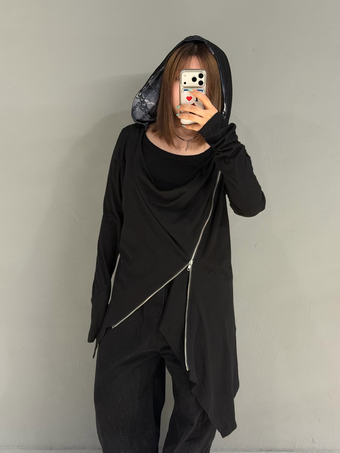 Archive side zipper drape hood zip-up  상품이미지3