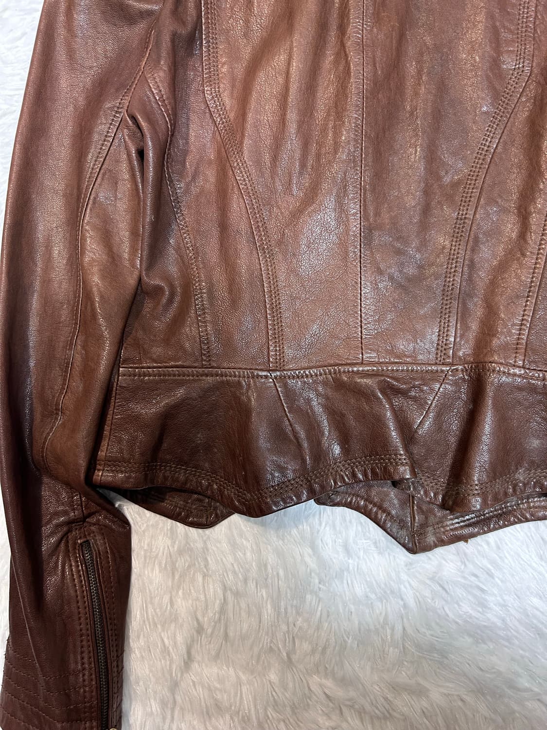 brown lambskin leather jacket 상품이미지5