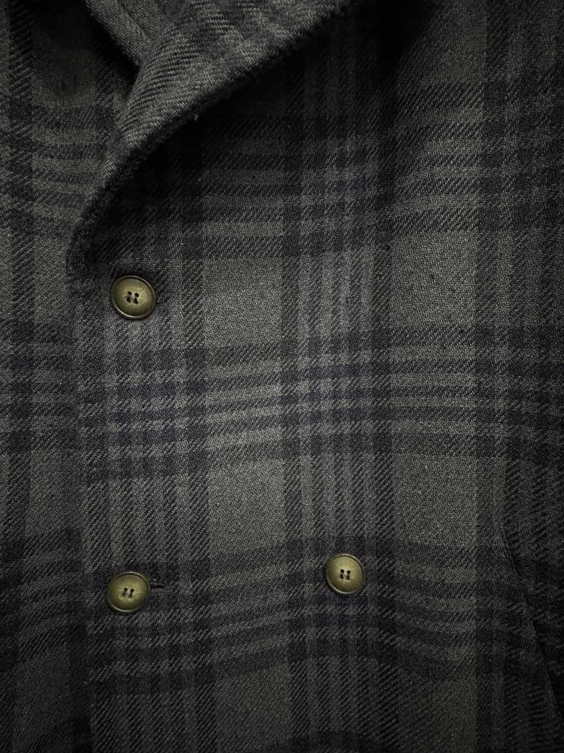90's 조르지오 알마니 더블블레스티드 체크 코트 상품이미지9