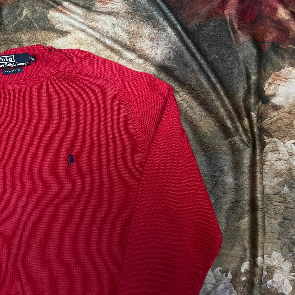 폴로 랄프로렌 빈티지 스몰 포니로고 레드울니트 95 상품이미지2