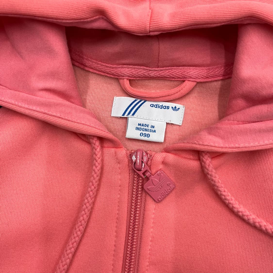아디다스 빅로고 블랙라인 핑크 후드집업 90 상품이미지7