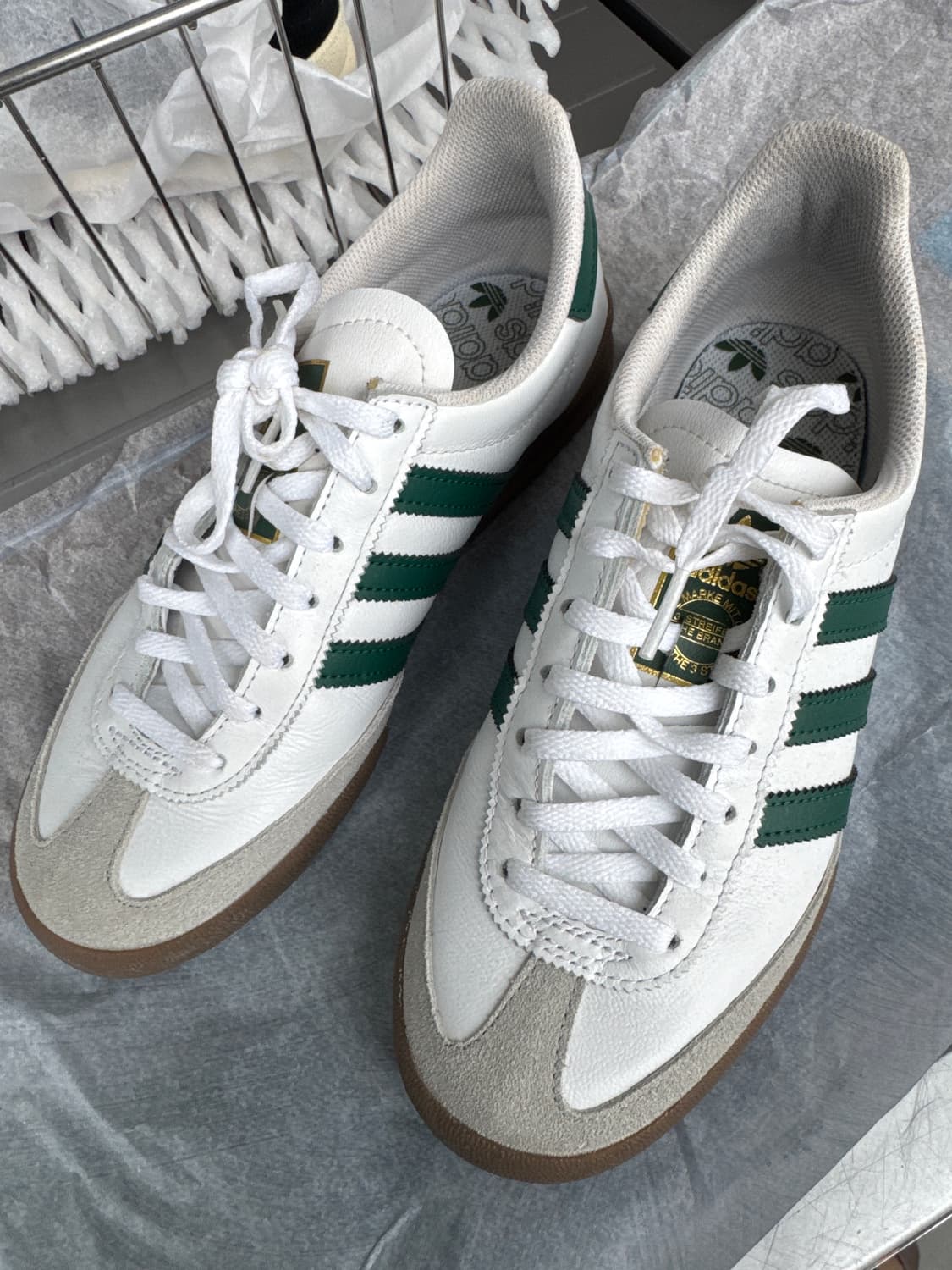 (240)아디다스 JEANS 스니커즈 흰/녹 상품이미지1