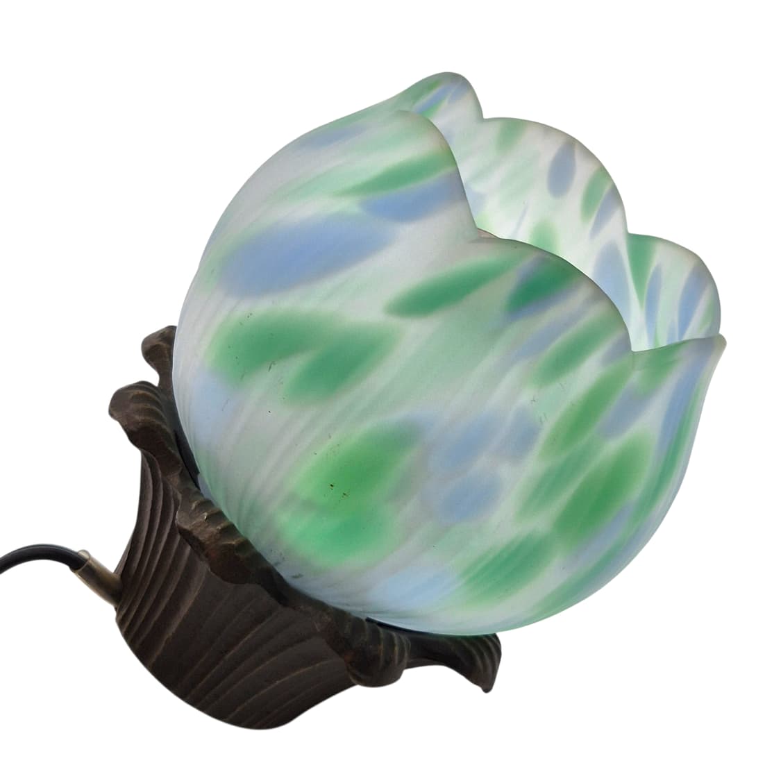 90s 호야 크리스탈 그린 마블 튤립 화분 조명 상품이미지4