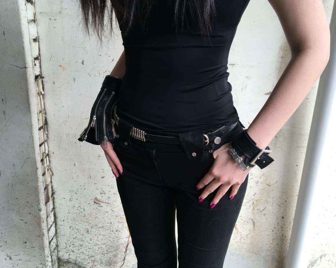 Leather two-way zipper bangle 상품이미지4