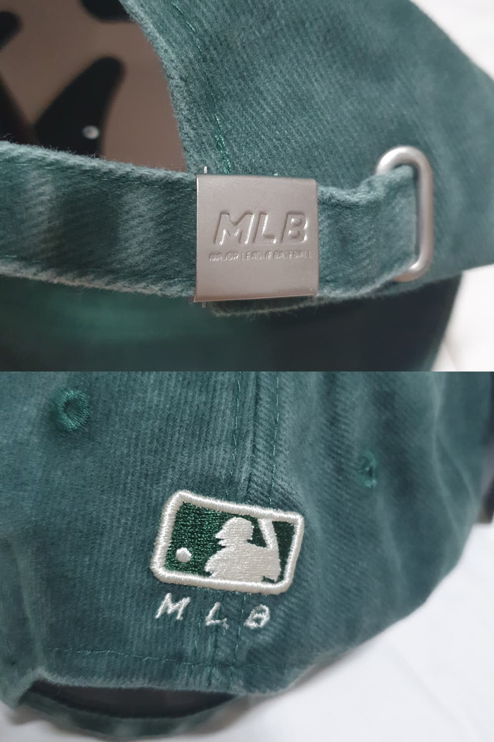 크림베이지 그린 레터링 엠엘비 볼캡 모자  상품이미지6