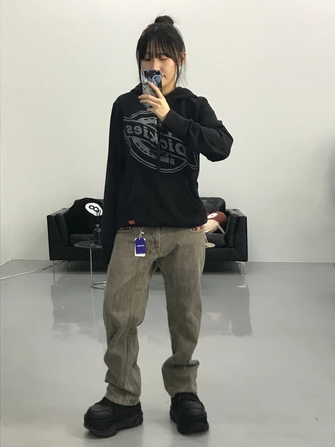 디키즈 프린팅 블랙 후드 상품이미지3