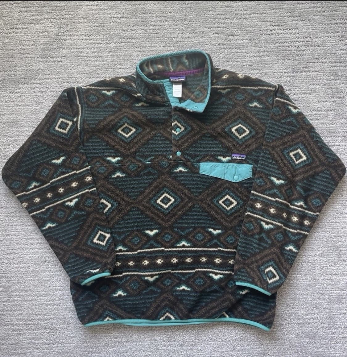 23FW 파타고니아 신칠라 스냅-T 청록/브라운 아즈텍 패턴 상품이미지1