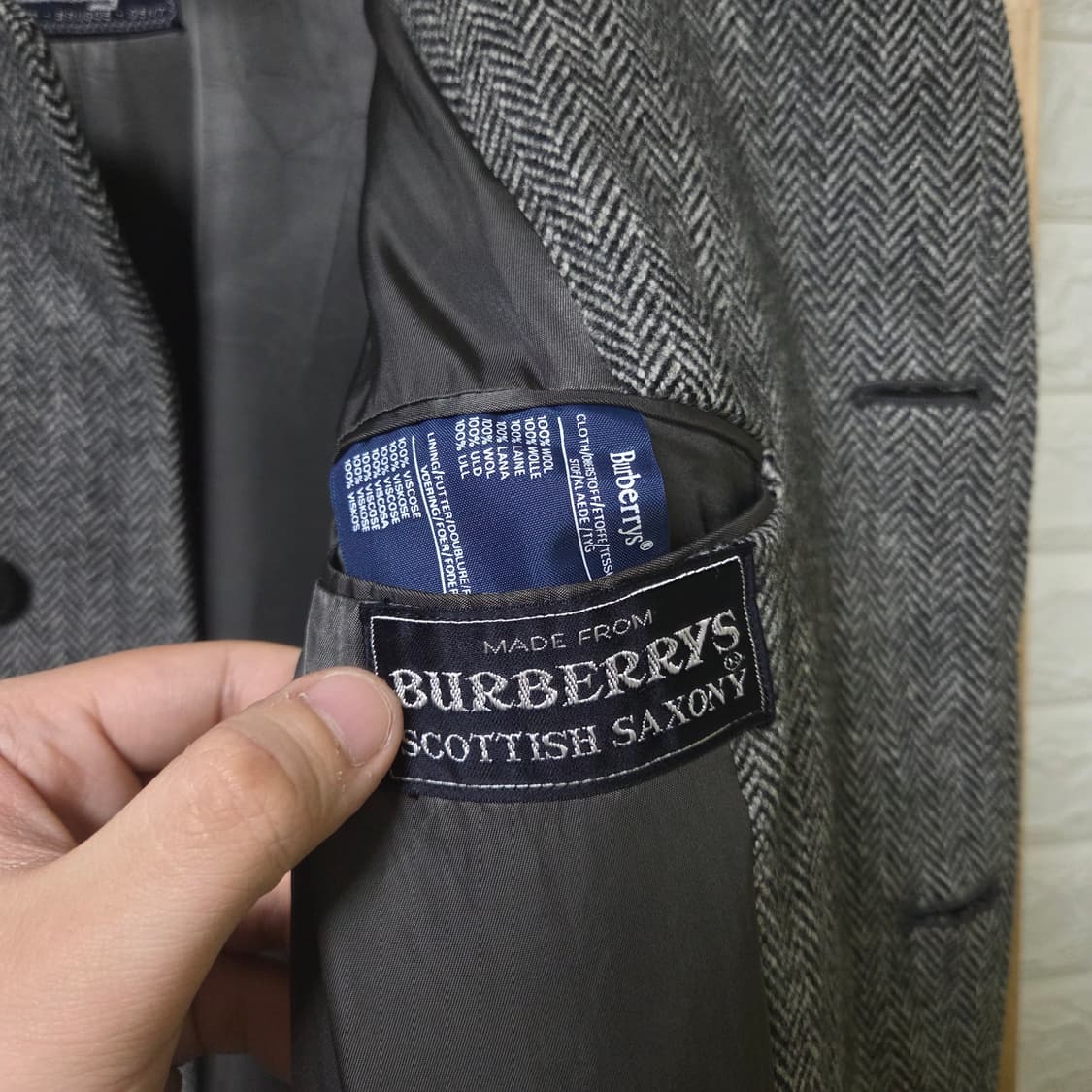 빈티지 버버리 스코티시 트위드 헤링본 코트 상품이미지4