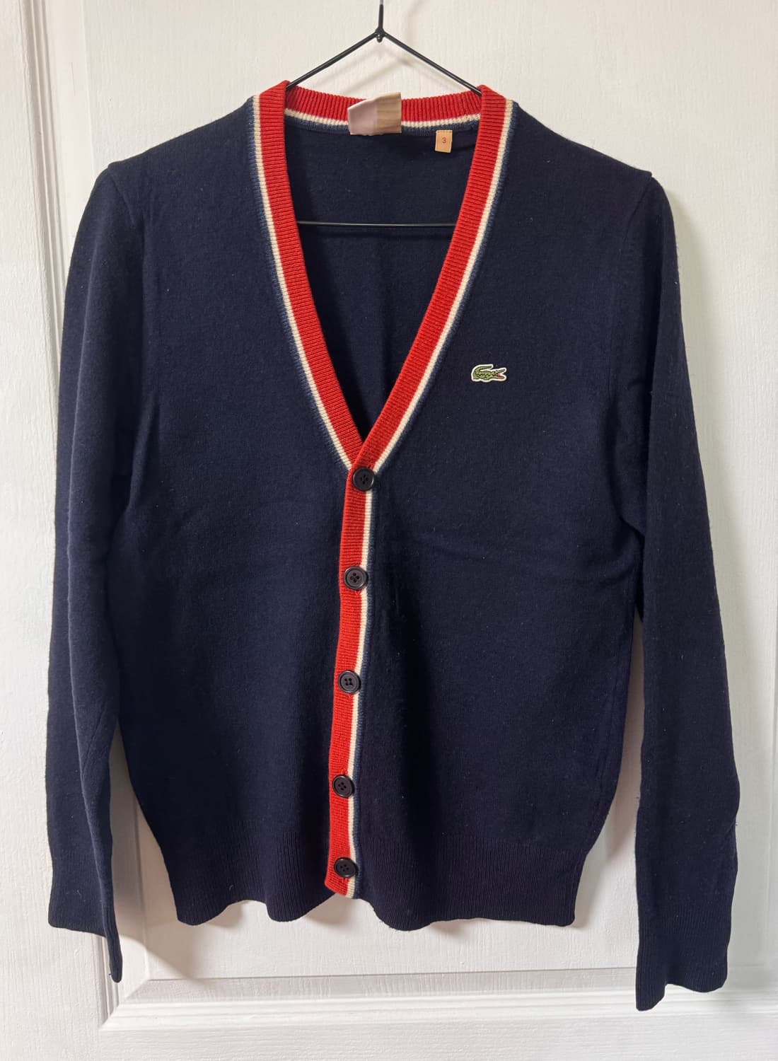 라코스테 라이브 남여공용 95 네이비 모 가디건 상품이미지1