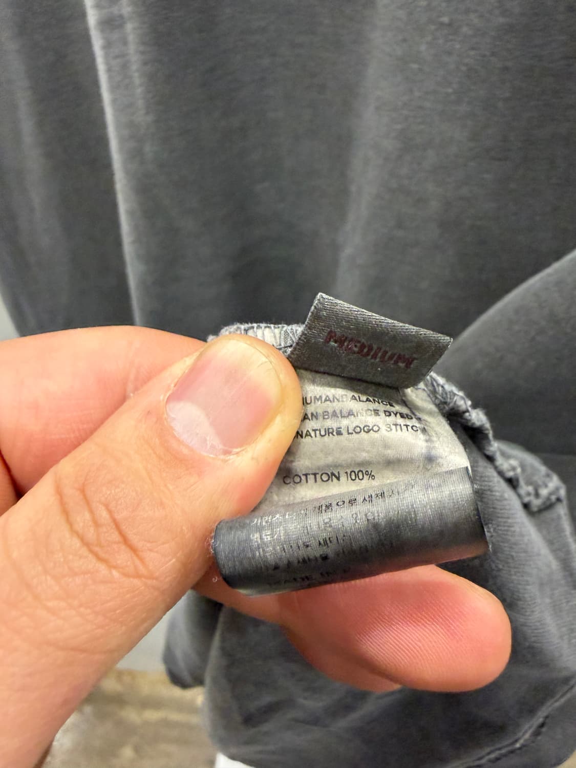 999HUMANITY 오버핏 반팔티 그레이 M 상품이미지5