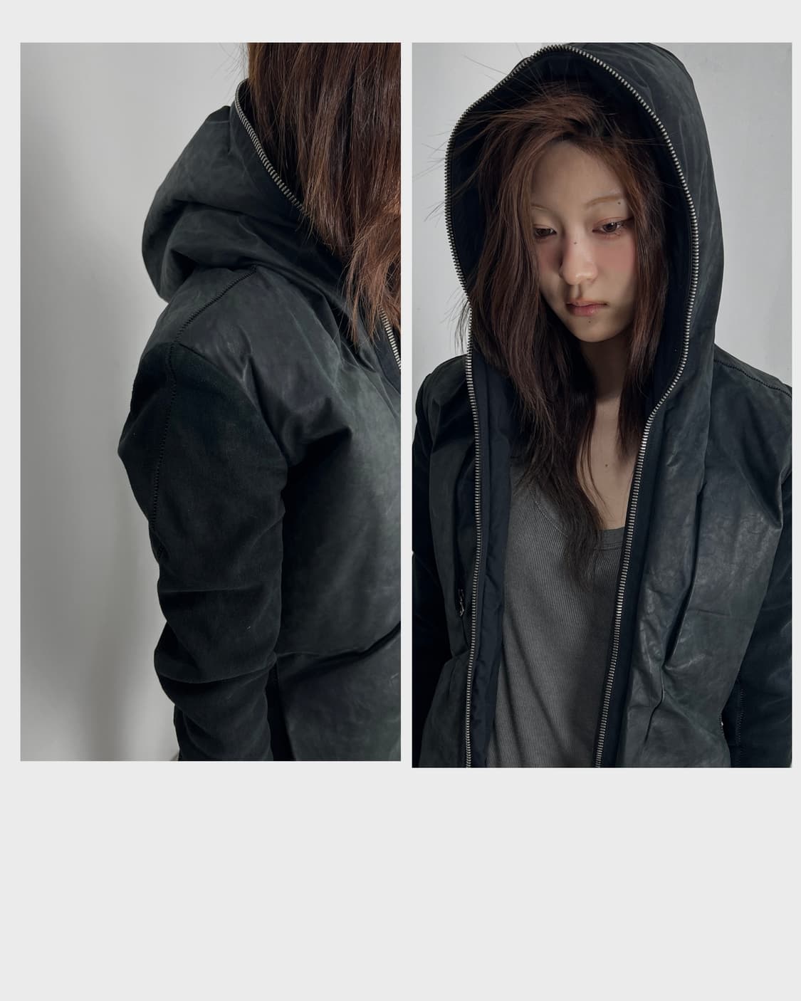 아이작 세럼 (Isaac Sellam) 풀 집업 레더 다운 자켓 상품이미지2