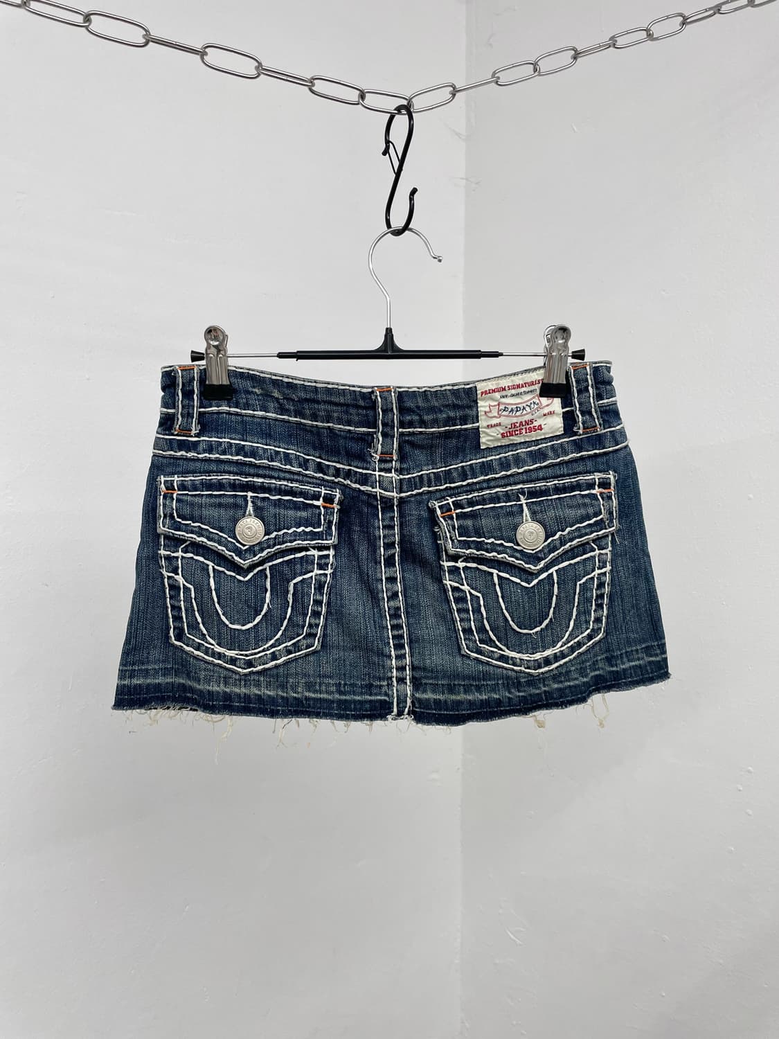 워싱 스티치 데님 스커트 상품이미지1