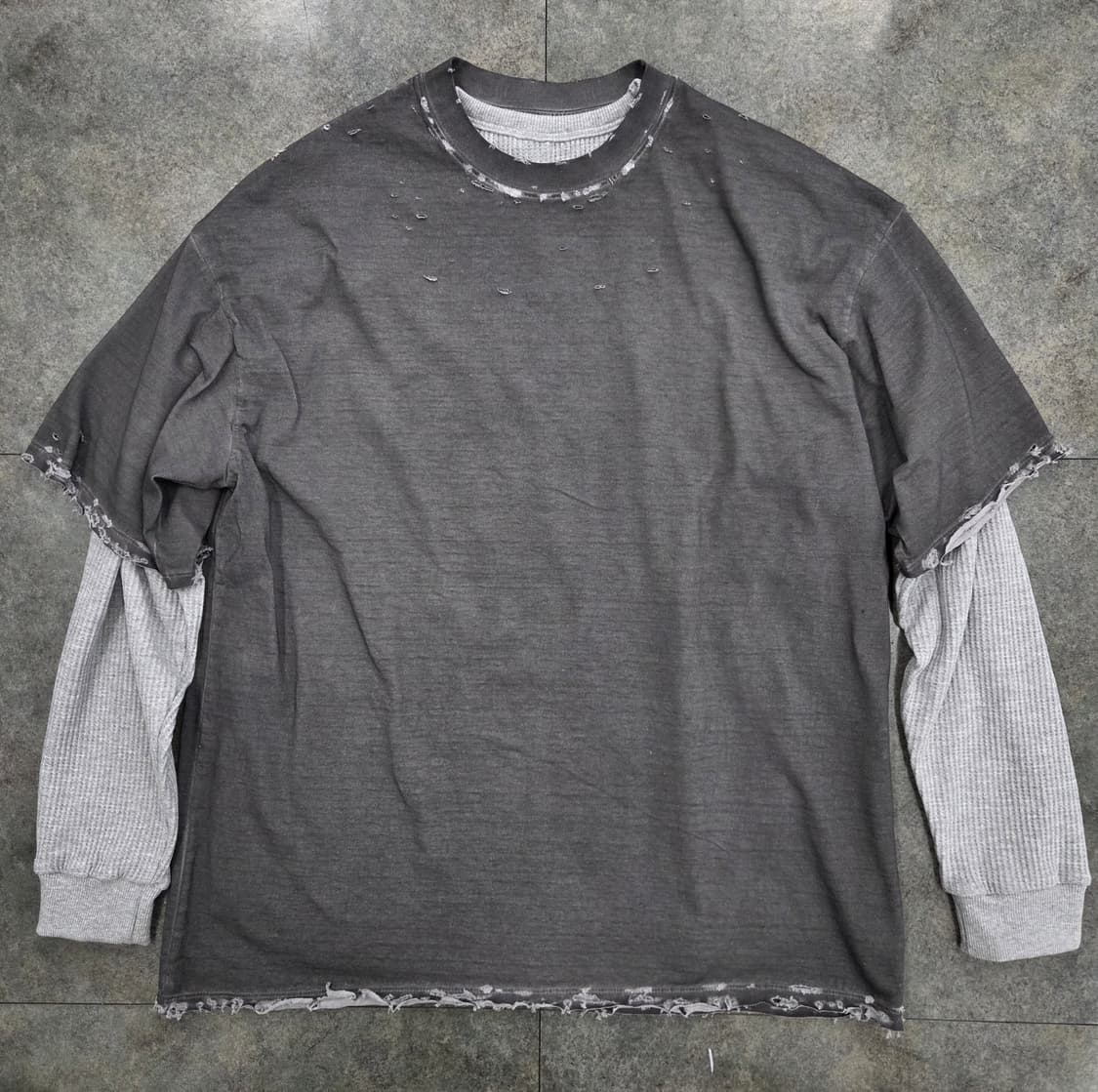 빈티지 워싱 긴팔레이어드 티셔츠 상품이미지1