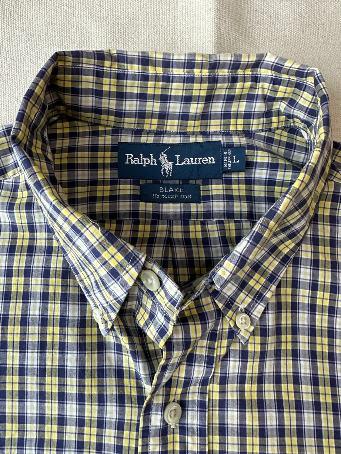 폴로 랄프로렌 블레이크 체크 반팔 셔츠 L  상품이미지5