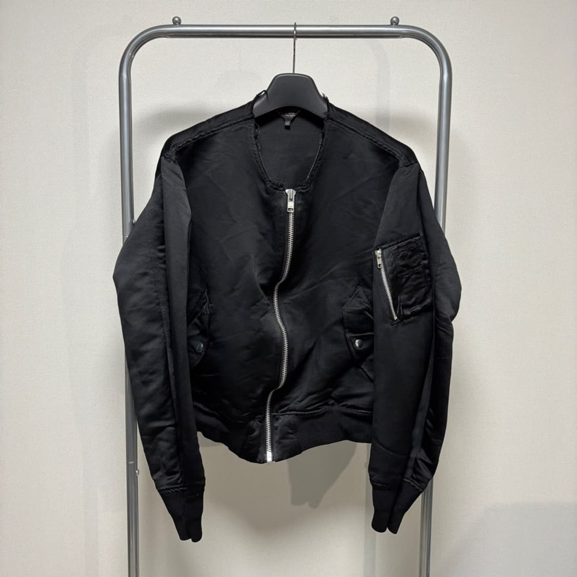 M) 꼼데가르송 블랙 축융 MA-1 자켓 상품이미지1