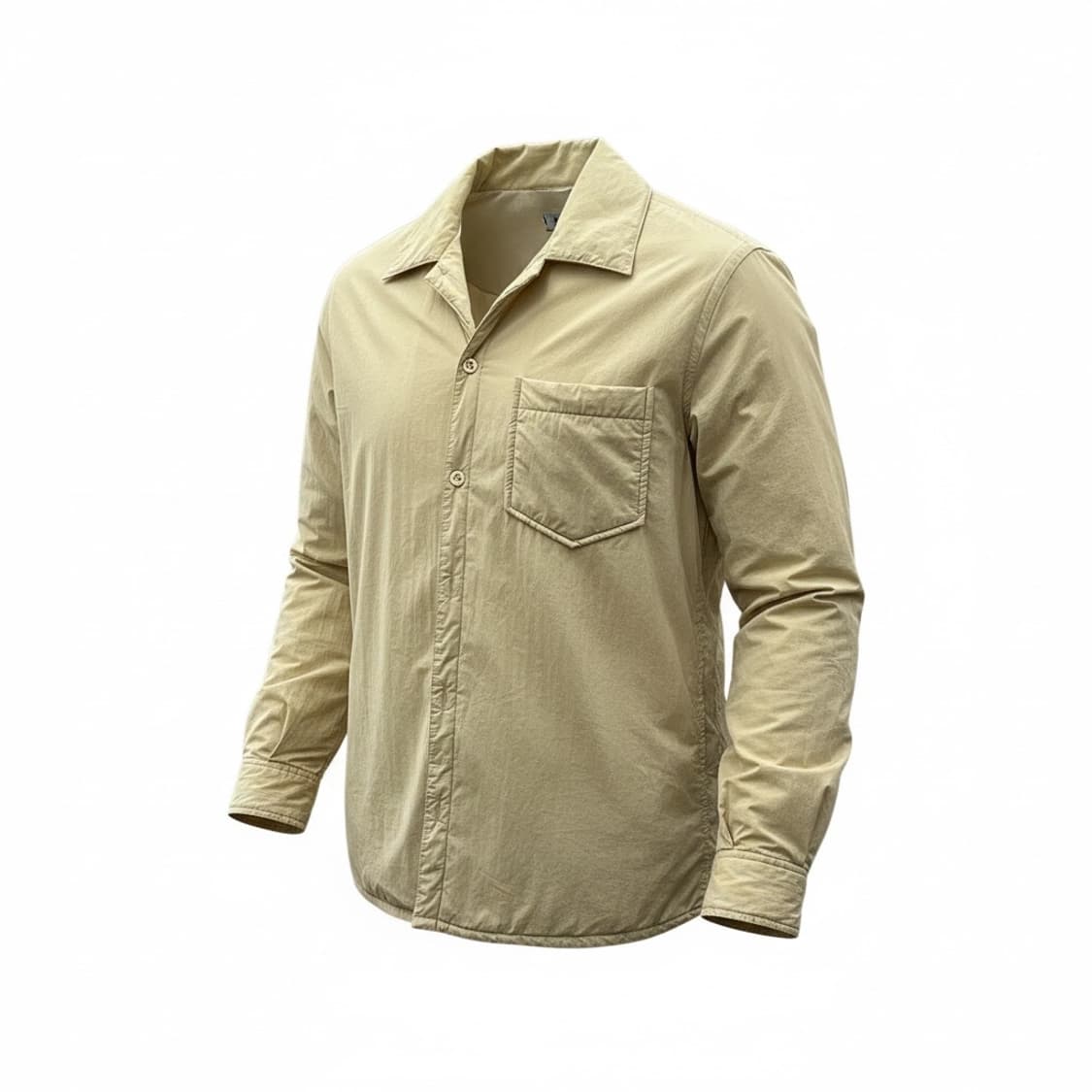 빌리에(Belier) 베이지 오픈 카라 셔츠 남방 상품이미지1