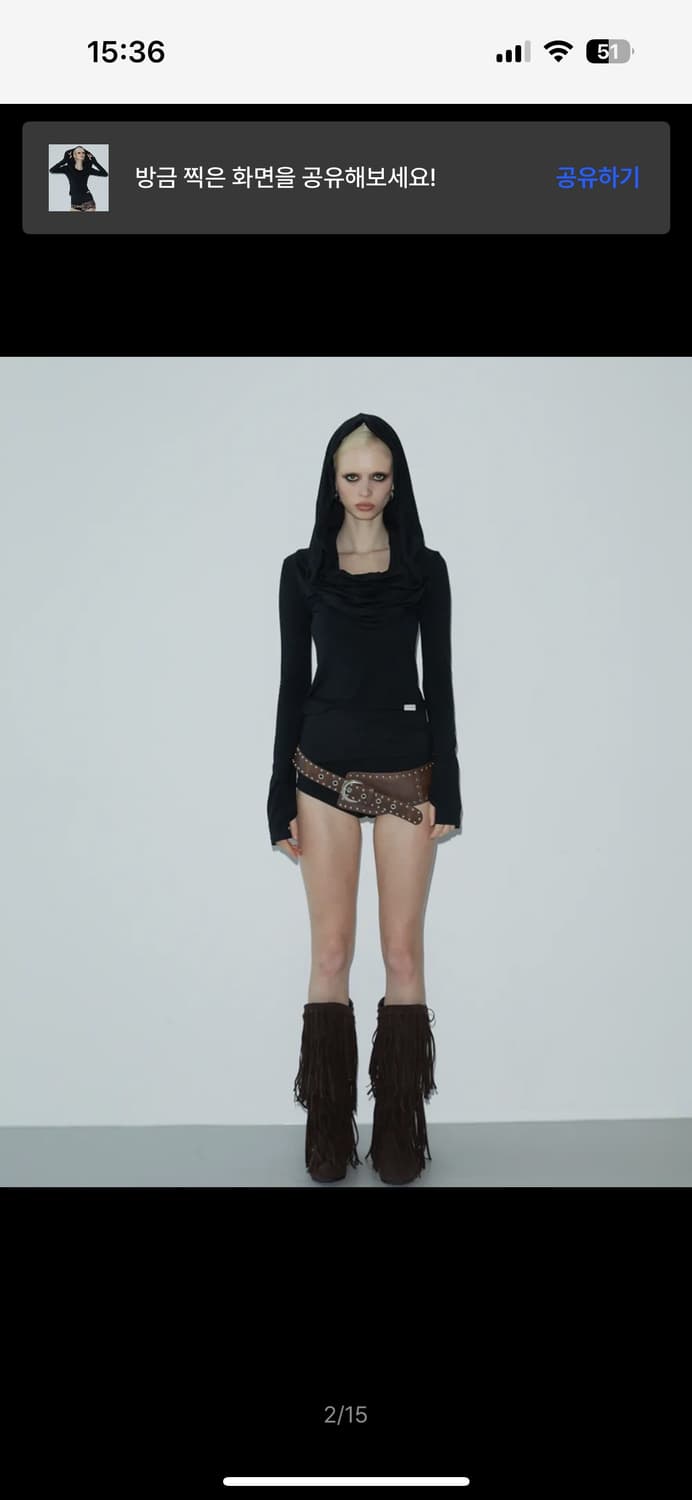 Drape Hood T-shirt (BLACK) 상품이미지2