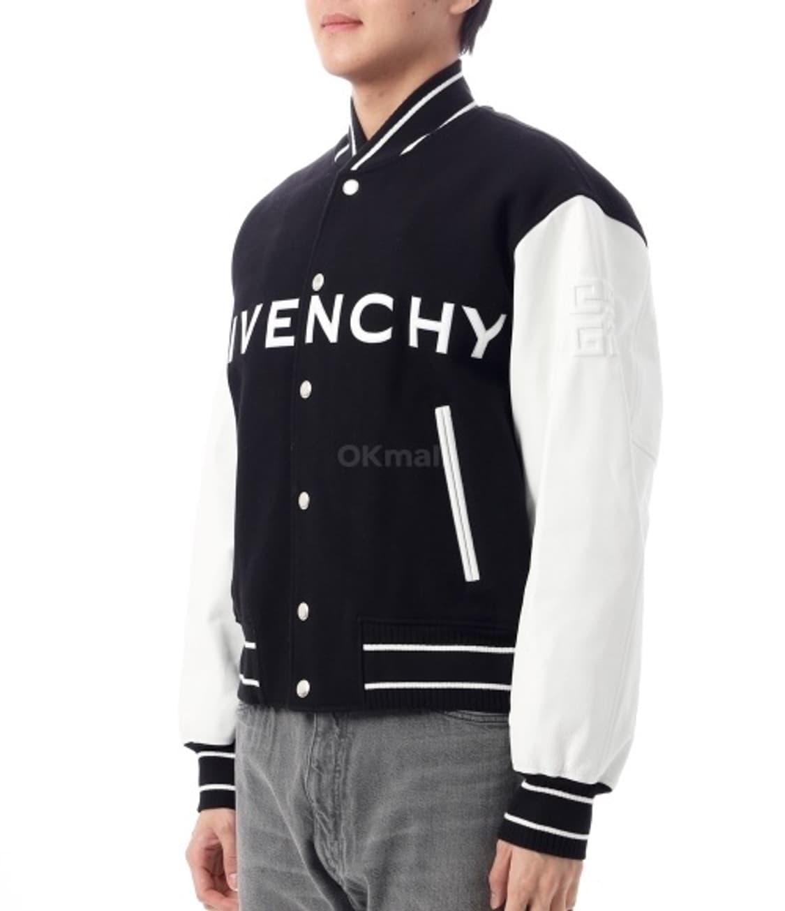 (A+/48) / 지방시 컬리지 바시티 자켓 블랙 화이트 상품이미지10