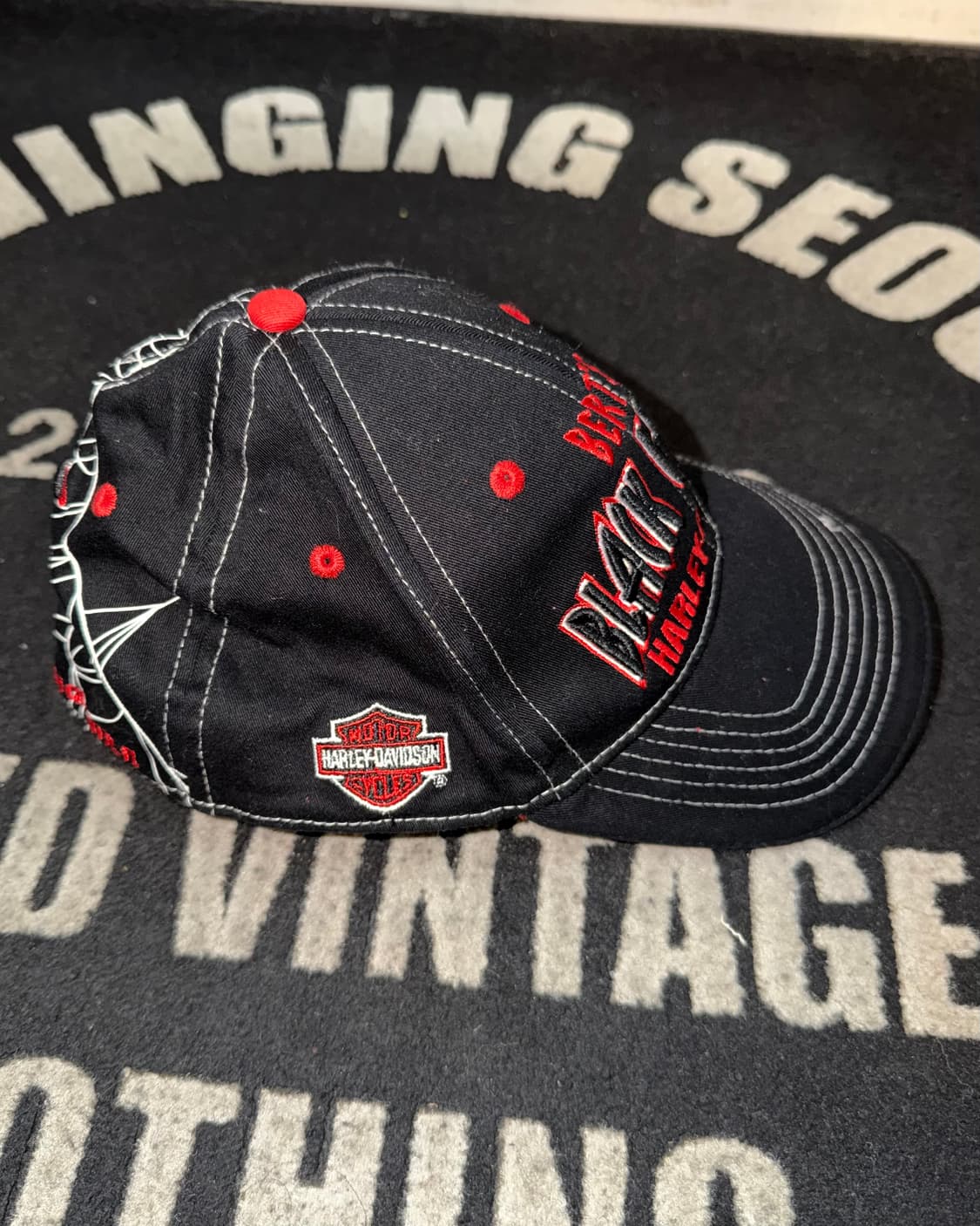 할리데이비슨 스파이더 자수 캡 모자 상품이미지2