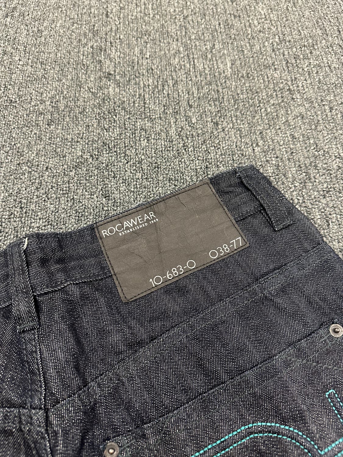34) ROCAWEAR 로카웨어 올드스쿨 힙합팬츠 흑청 데님팬츠 상품이미지5