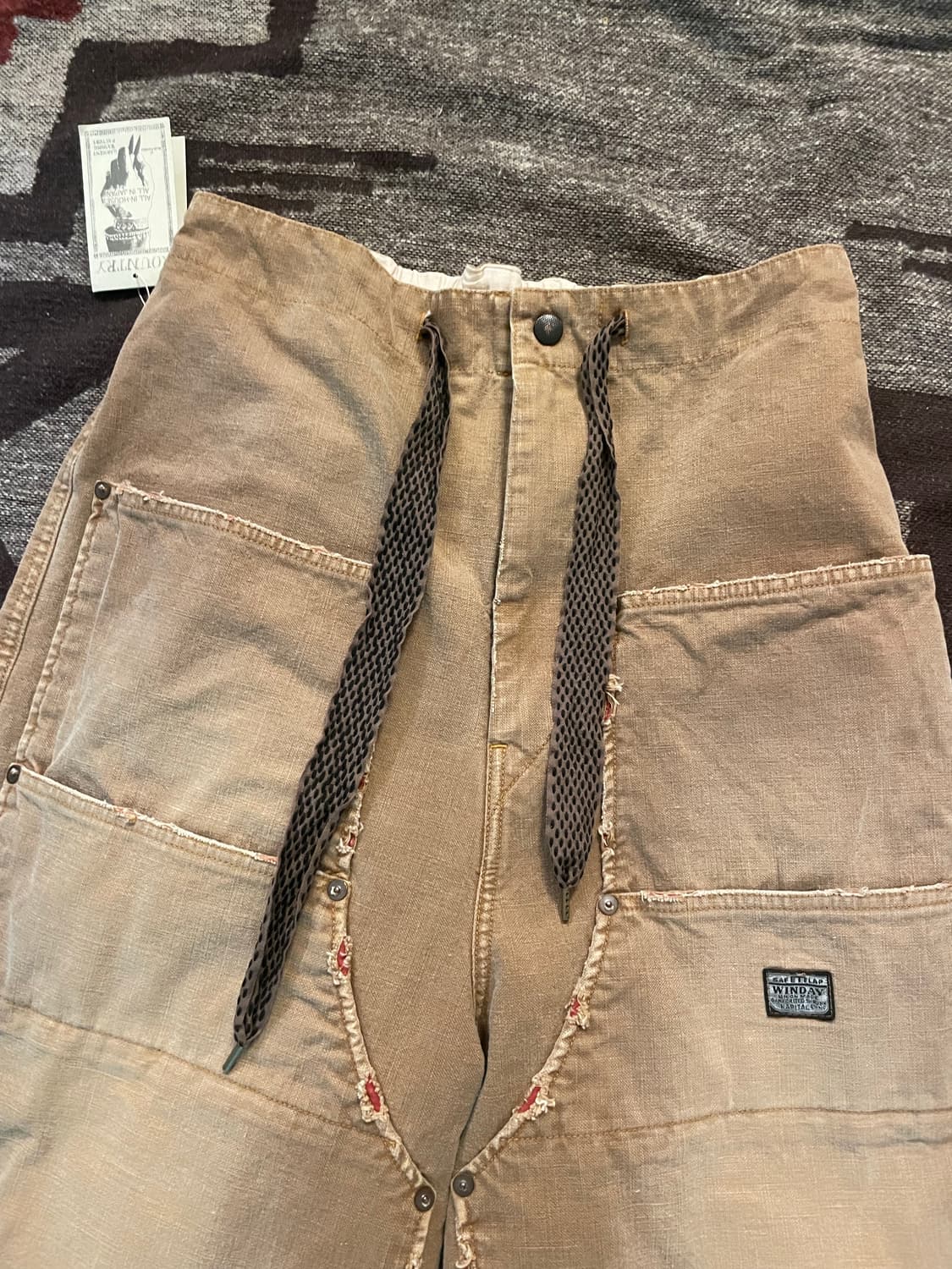 캐피탈 캔버스 더블니 이지 버기팬츠(HOBO데미지드) 골드 상품이미지4