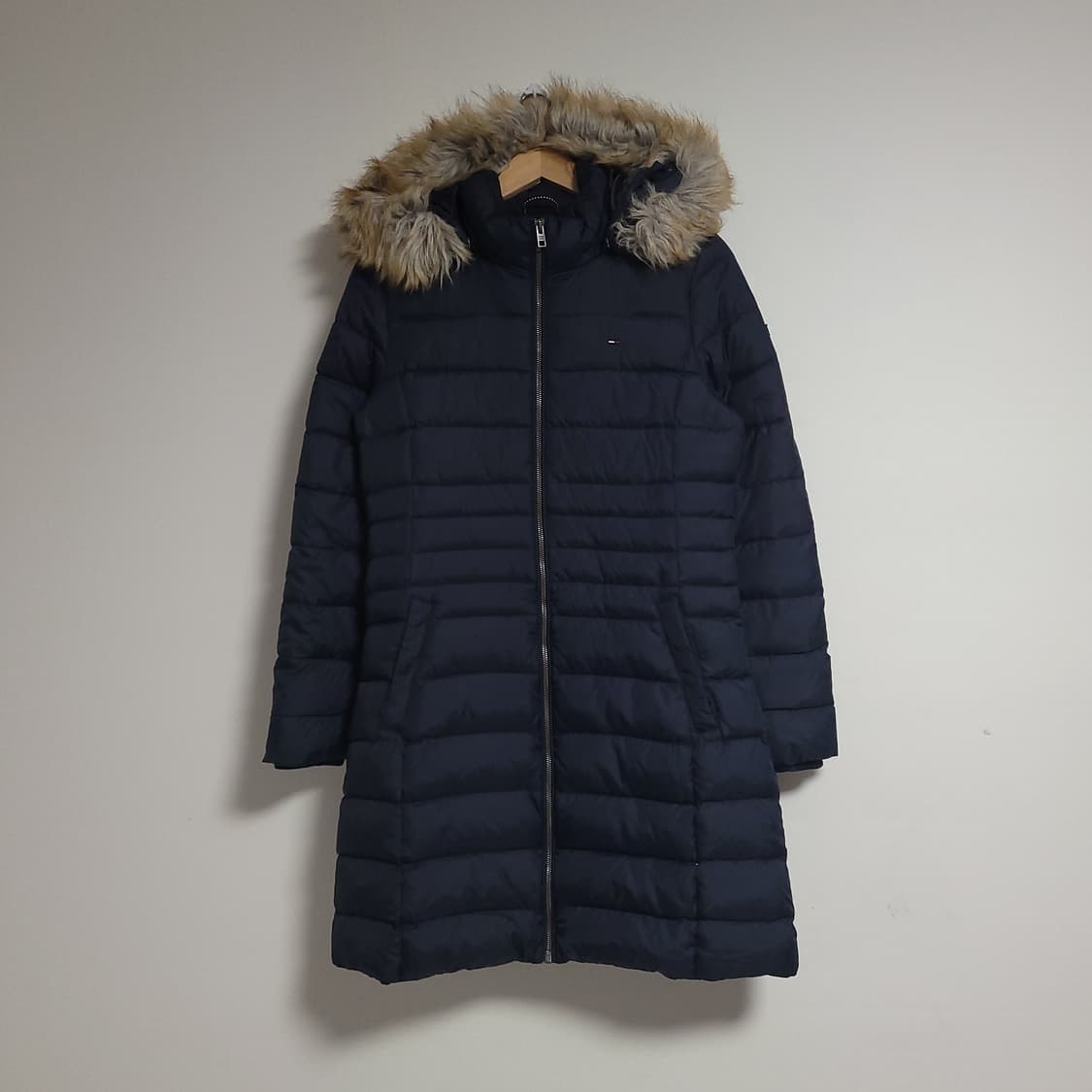 (M) 타미힐피커 데님 후드 롱 패딩 네이비 상품이미지1