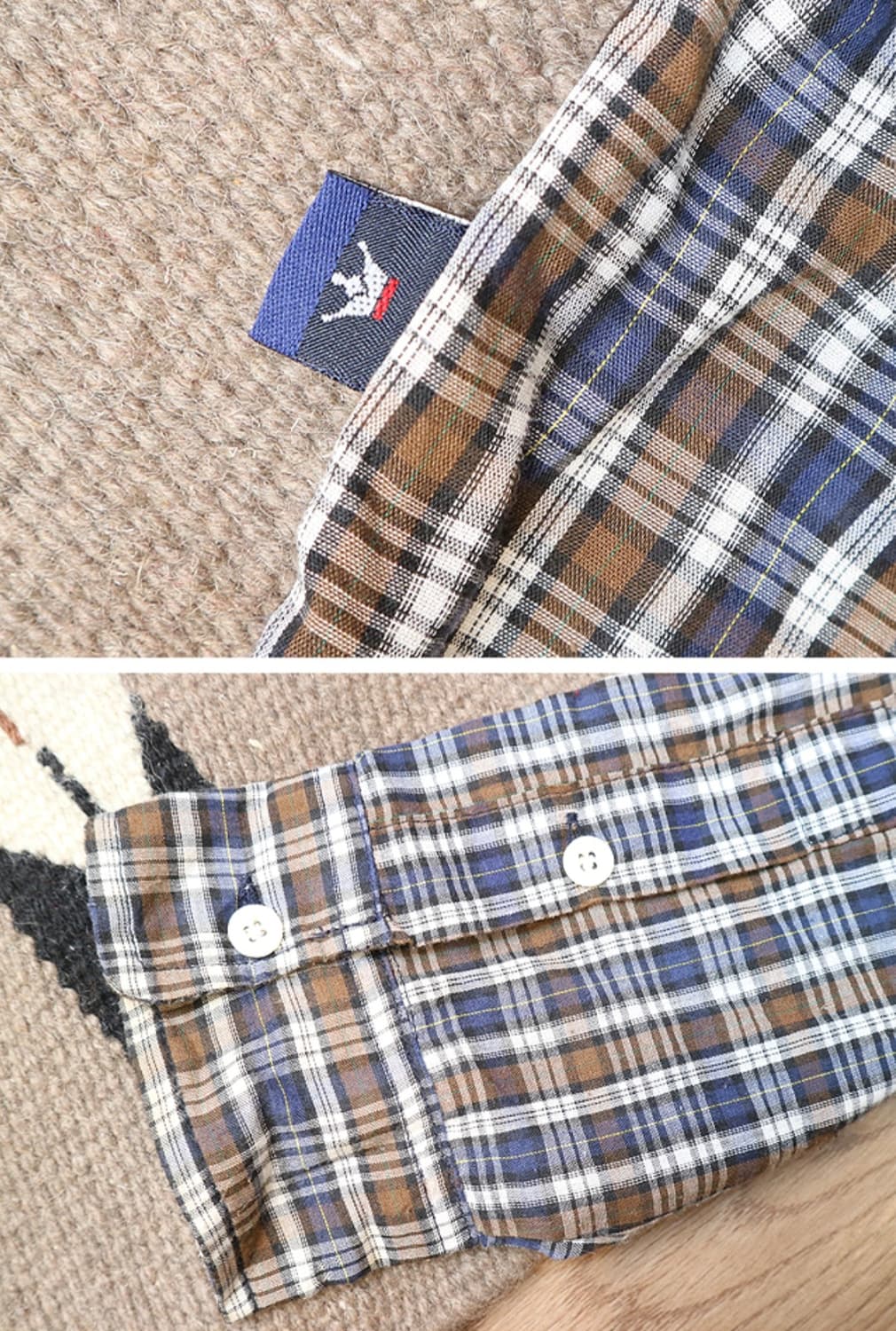 미국판 90s stussy 스투시 코튼100% 빈티지 체크남방 상품이미지8