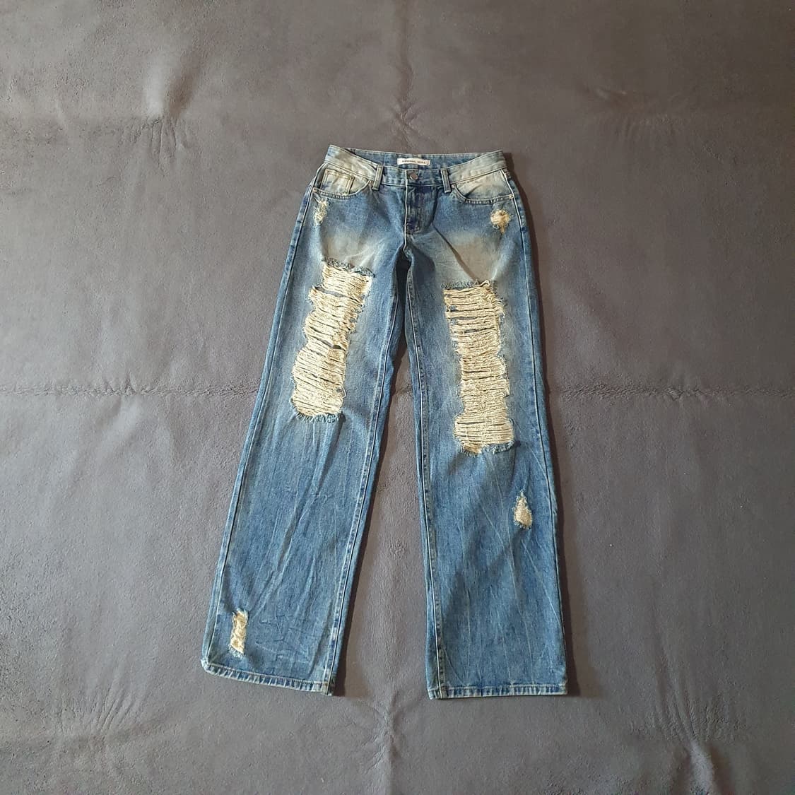 보헤미안서울 데미지 와이드 데님 팬츠 M 상품이미지4