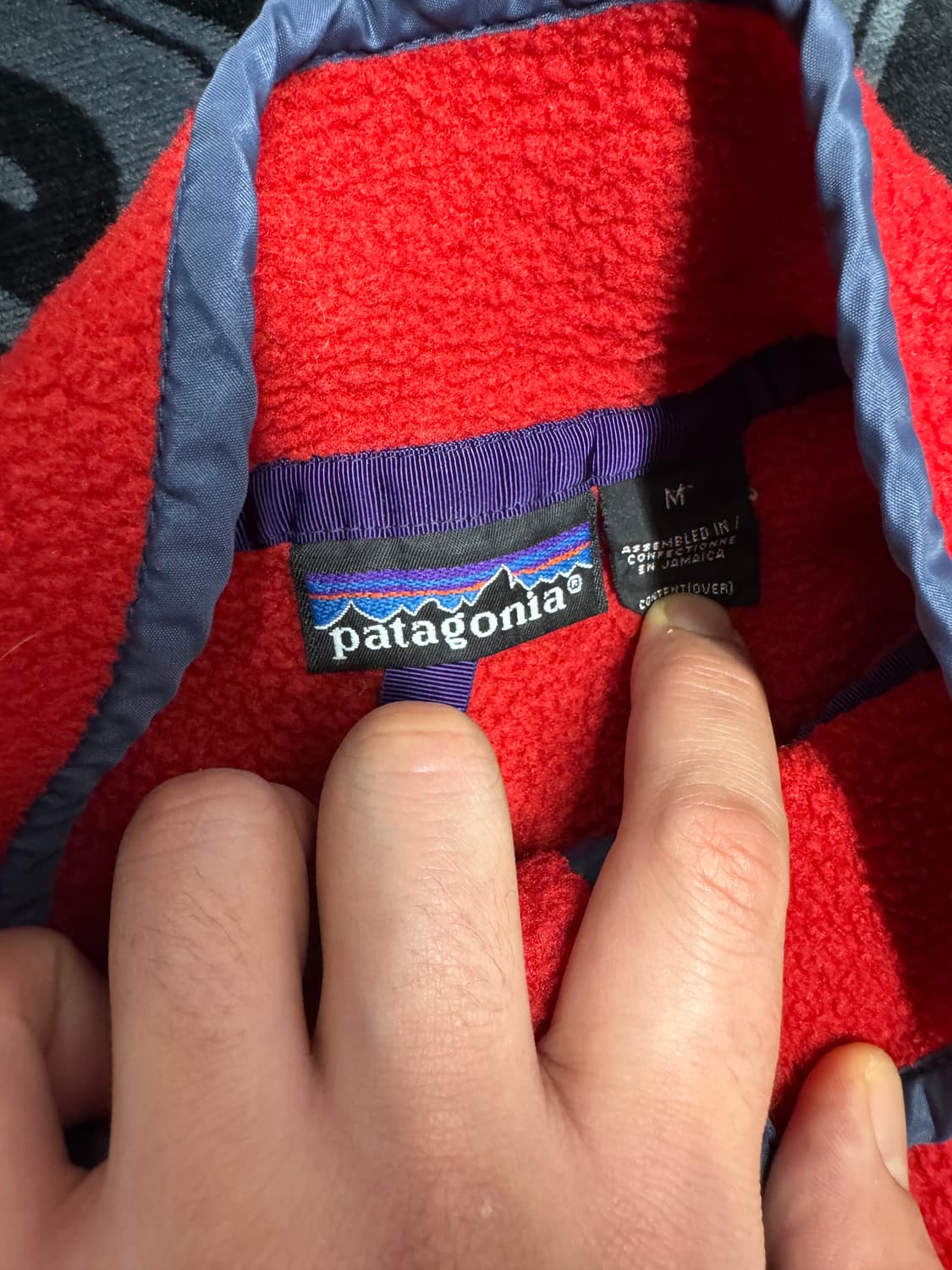 파타고니아 신칠라 스냅 티 풀 오버 레드 블랙 메이드 인 자메이카 상품이미지4