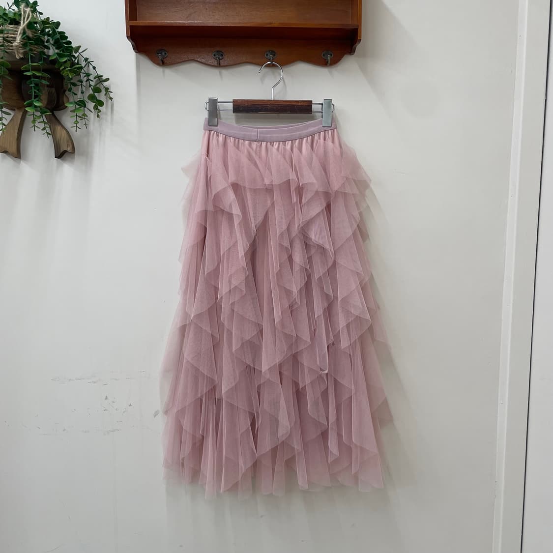 빈티지 쉬폰 프릴 캉캉 샤 롱 스커트 상품이미지2