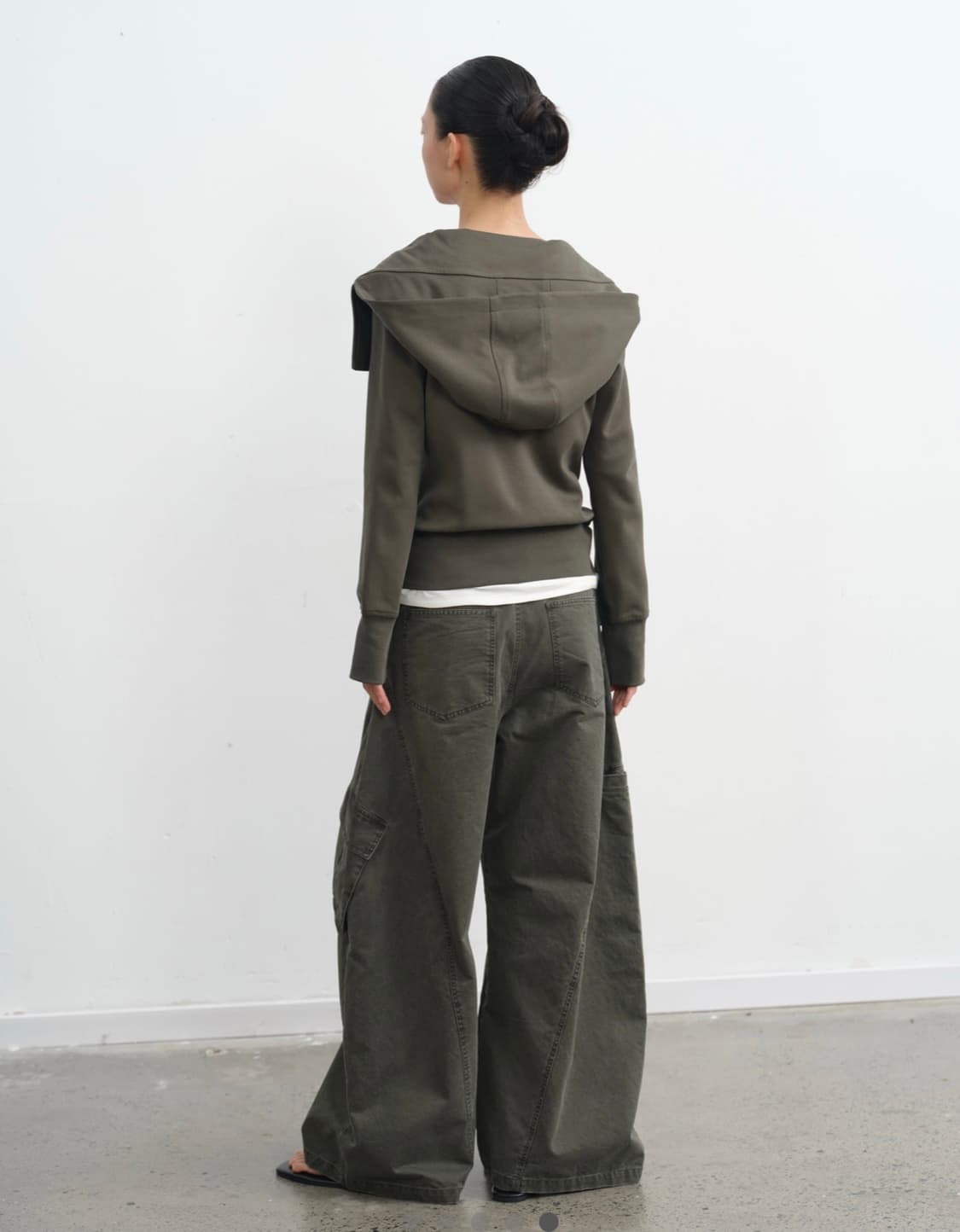 자카나 하이넥 후드집업 카키 S 상품이미지2