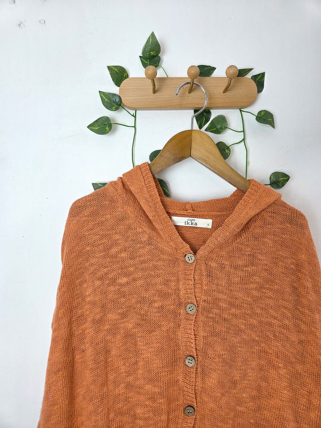 오렌지 후드 케이프 가디건 상품이미지2