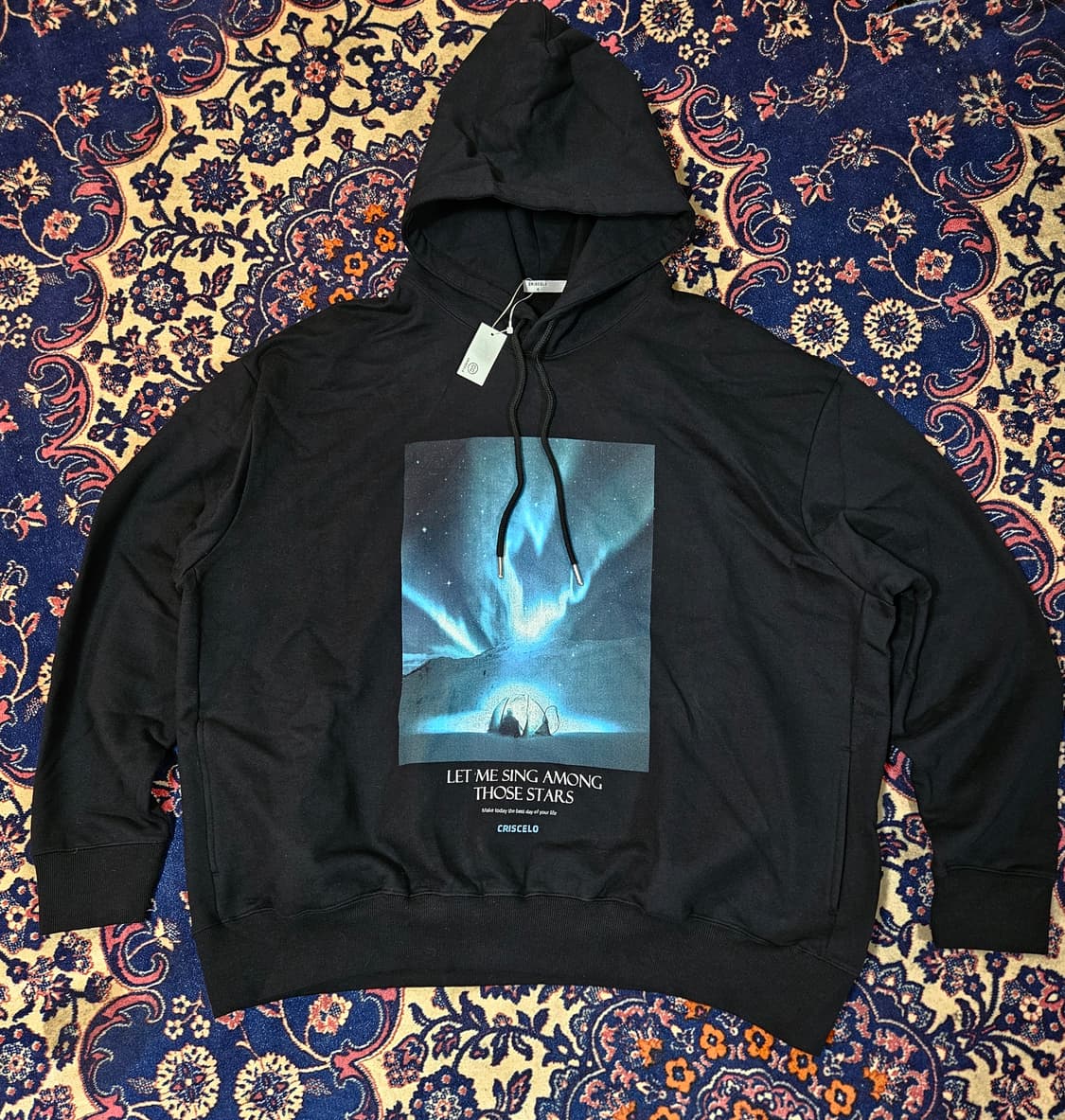 (새상품) 크리스첼로 공용 오로라 루즈핏 후드티셔츠 4size 상품이미지1