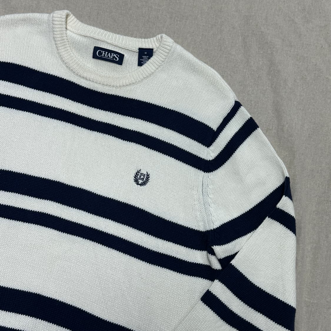 챕스 랄프로렌 자수 스트라이프 니트 M 상품이미지2