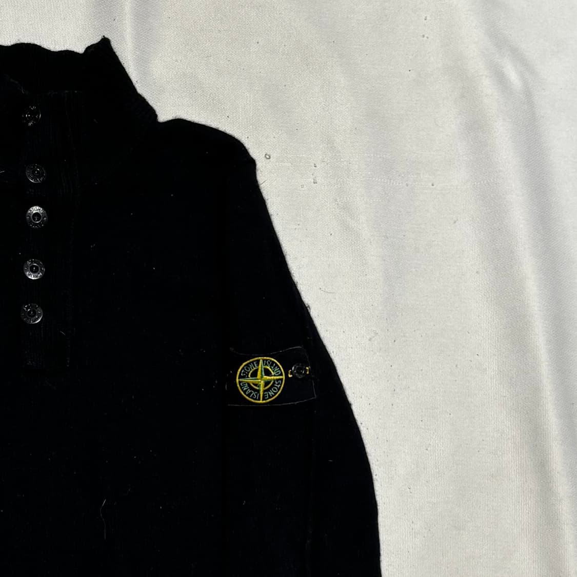 M 스톤아일랜드 블랙 하이넥 울 니트 상품이미지1