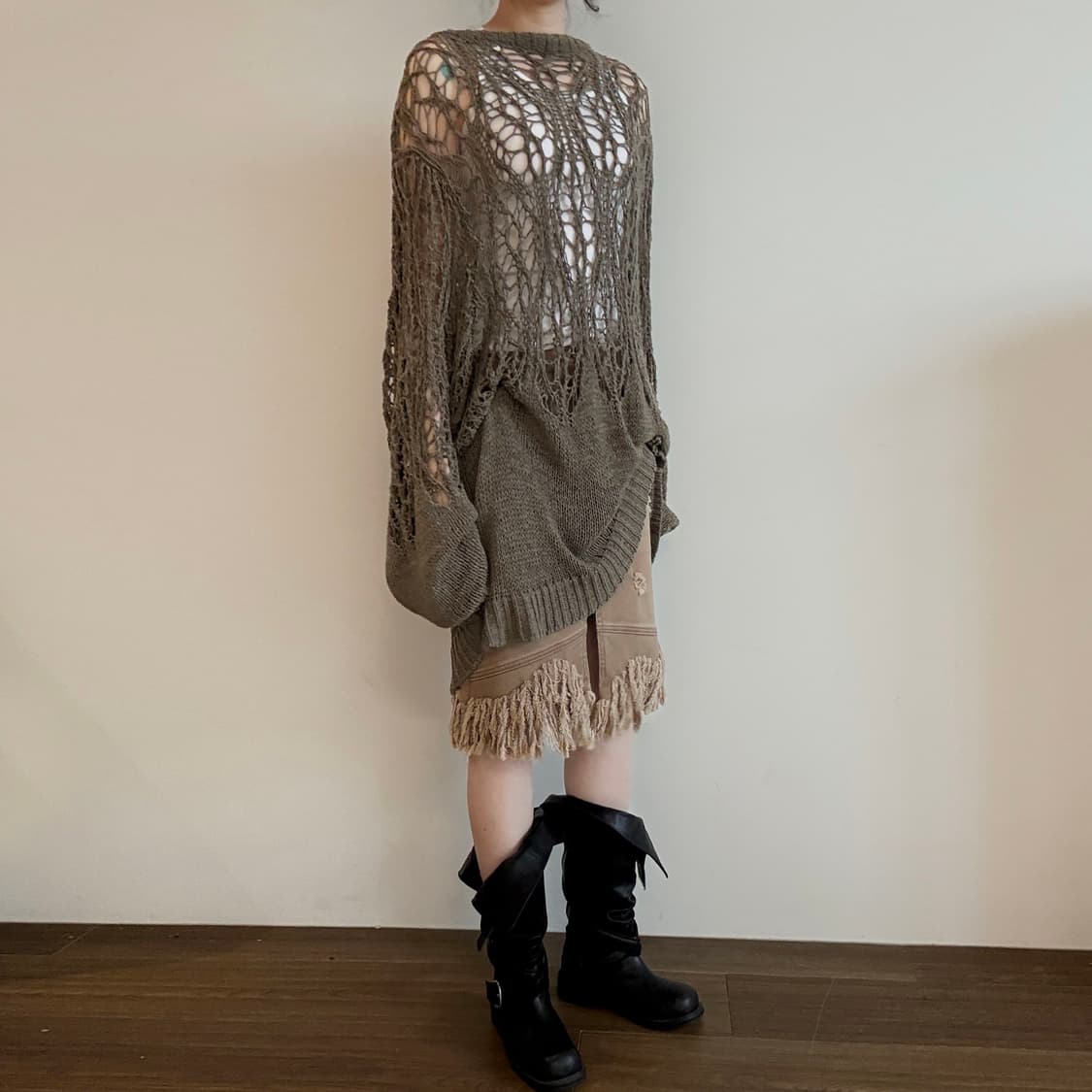 LAD MUSICIAN Mesh Grunge Knit   상품이미지2