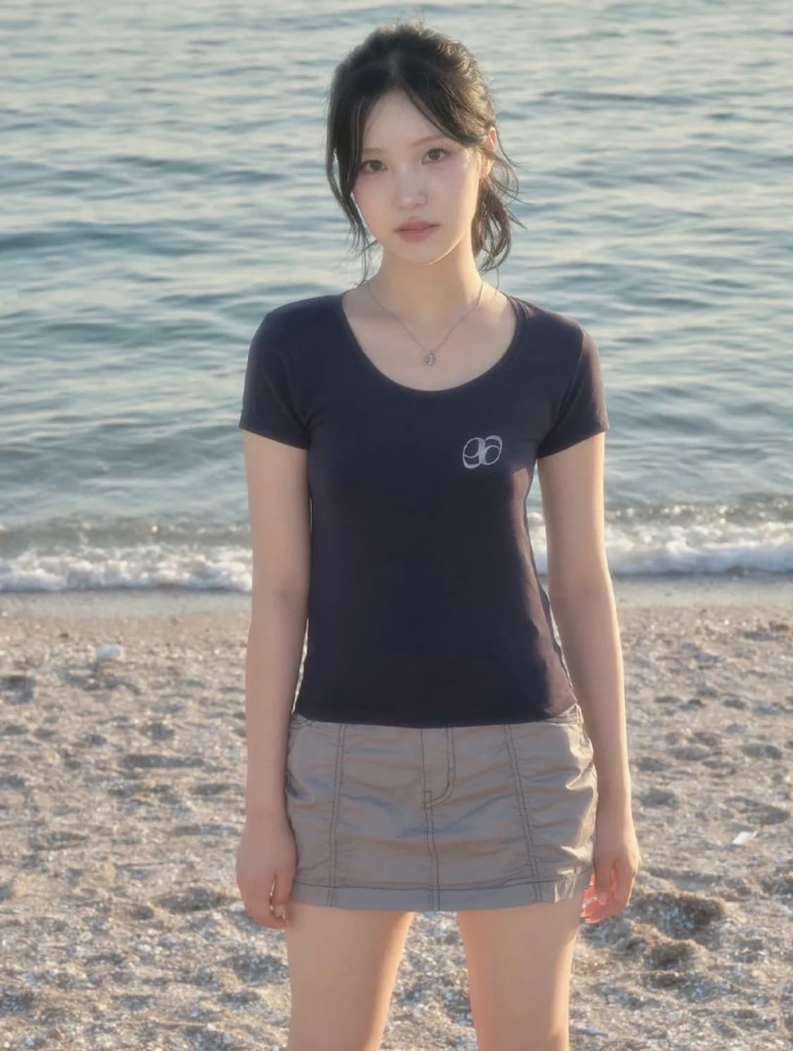 애즈온 유넥 티 반팔 네이비 상품이미지1