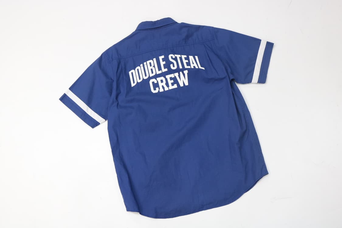 Double Steal 더블스틸 백로고 그래픽 블루 반팔 셔츠 (M) 상품이미지7
